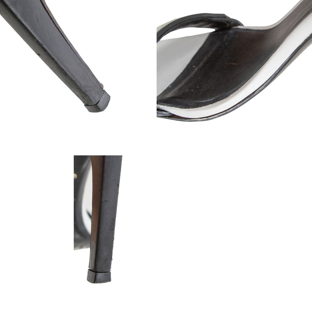 Versace Logo Strap High Heel Sandals Black Leather Ankle Strap US 7 / EU 37 - Picture 11 of 12